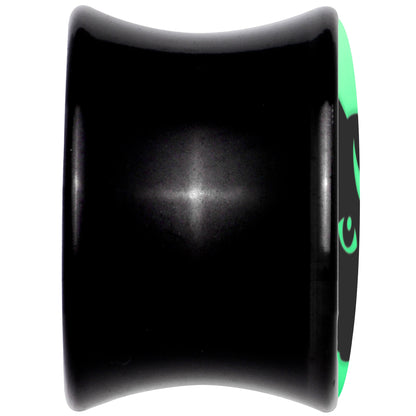 Glow in the Dark Mystic Kitty Cat Black Acrylic Saddle Plug Set by Onyx O - - PLUG Saddle