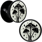 Glow in the Dark Mystic Mushroom Black Acrylic Saddle Plug Set by Onyx O - 13mm (34 64") - PLUG Saddle