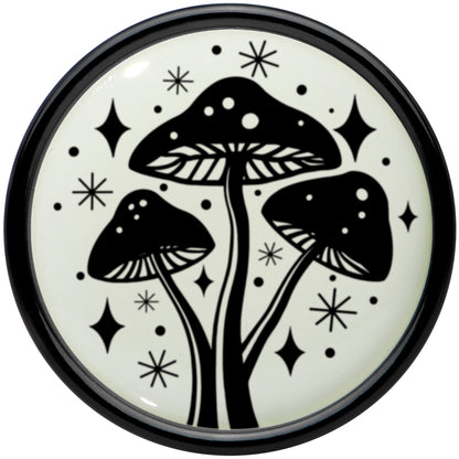 Glow in the Dark Mystic Mushroom Black Acrylic Saddle Plug Set by Onyx O - - PLUG Saddle