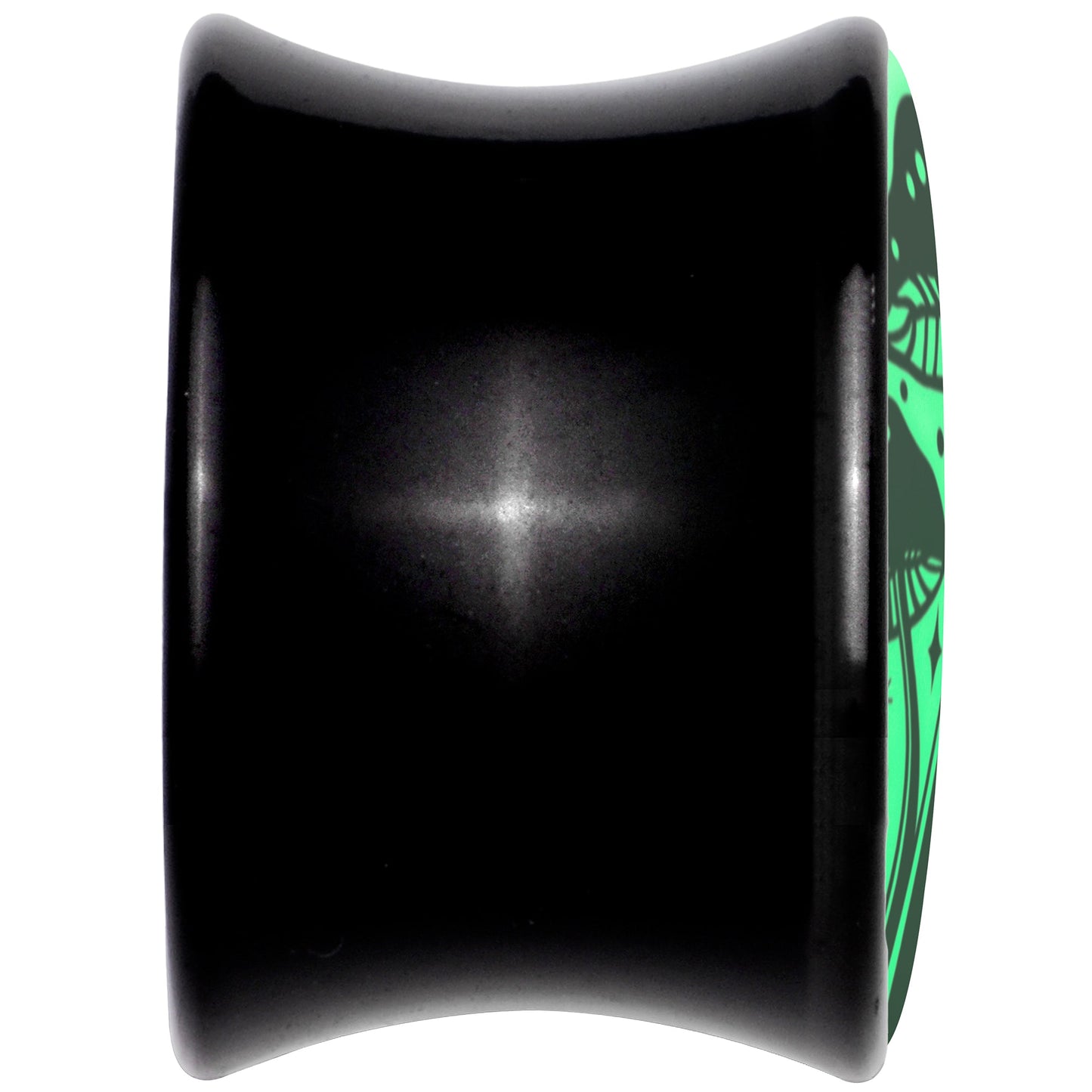 Glow in the Dark Mystic Mushroom Black Acrylic Saddle Plug Set by Onyx O - - PLUG Saddle