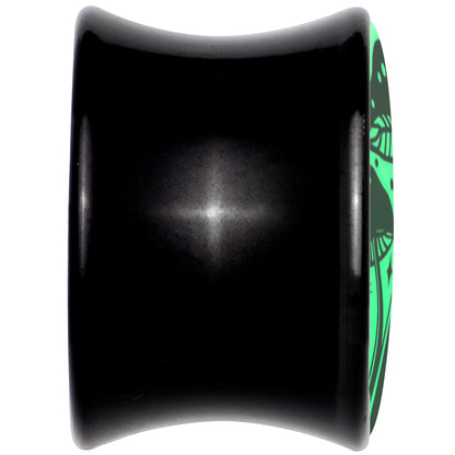 Glow in the Dark Mystic Mushroom Black Acrylic Saddle Plug Set by Onyx O - - PLUG Saddle