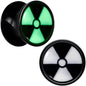 Black Acrylic Radioactive Glow in the Dark Double Flare Plug Set by Onyx O - 12mm (1 2") - PLUG Double Flare