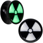 Black Acrylic Radioactive Glow in the Dark Double Flare Plug Set by Onyx O - 14mm (9 16") - PLUG Double Flare