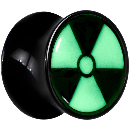 Black Acrylic Radioactive Glow in the Dark Double Flare Plug Set by Onyx O - - PLUG Double Flare