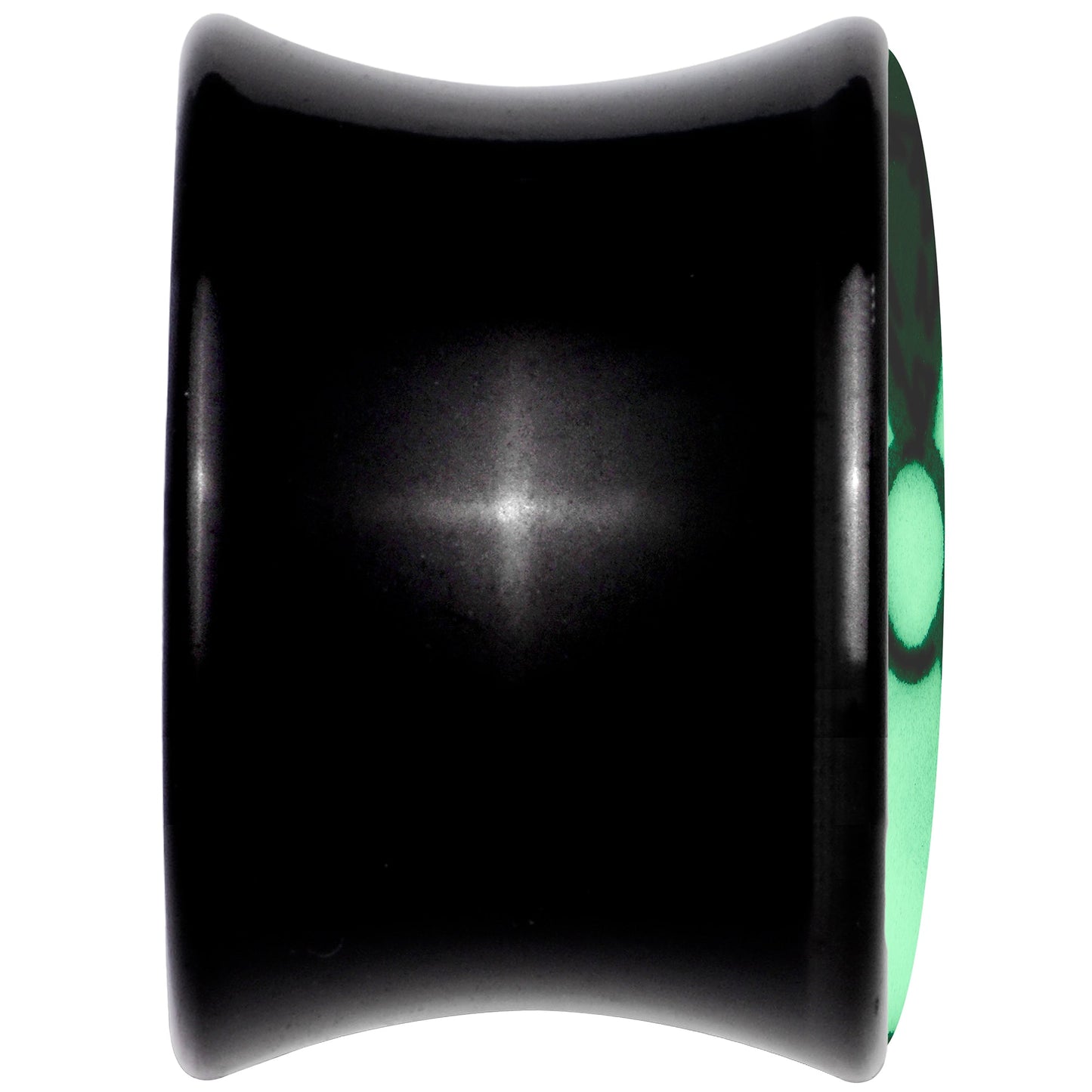 Black Acrylic Radioactive Glow in the Dark Double Flare Plug Set by Onyx O - - PLUG Double Flare
