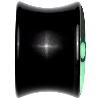 Black Acrylic Radioactive Glow in the Dark Double Flare Plug Set by Onyx O - - PLUG Double Flare