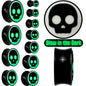 0G Glow in the Dark Simple Skull Black Acrylic Saddle Plug Set by Onyx O - - PLUG Saddle