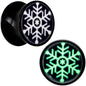 Glow in the Dark Holiday Snowflake Black Acrylic Saddle Plug Set by Onyx O - 10mm (00 Gauge) - PLUG Saddle