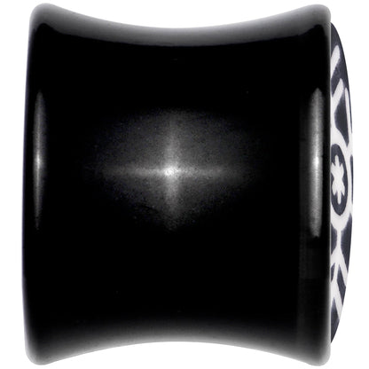Glow in the Dark Holiday Snowflake Black Acrylic Saddle Plug Set by Onyx O - - PLUG Saddle