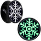 Glow in the Dark Holiday Snowflake Black Acrylic Saddle Plug Set by Onyx O - 16mm (5 8") - PLUG Saddle