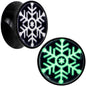 Glow in the Dark Holiday Snowflake Black Acrylic Saddle Plug Set by Onyx O - 20mm (13 16") - PLUG Saddle