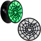 Black Acrylic Heart Spider Web Glow in the Dark Double Flare Plug Set by Onyx O - 20mm (13 16") - PLUG Double Flare