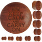 Organic Sawo Wood Keep Calm and Carry on Saddle Plug - 25mm 1" - PLUG