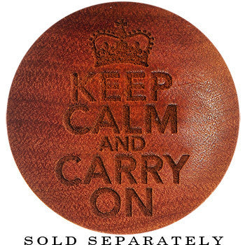Organic Sawo Wood Keep Calm and Carry on Saddle Plug - - PLUG