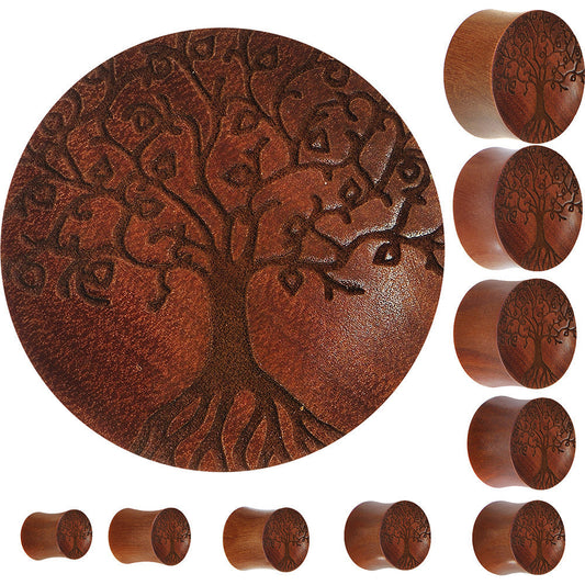 Organic Sawo Wood Tree of Life Saddle Plug - 25mm 1" - PLUG