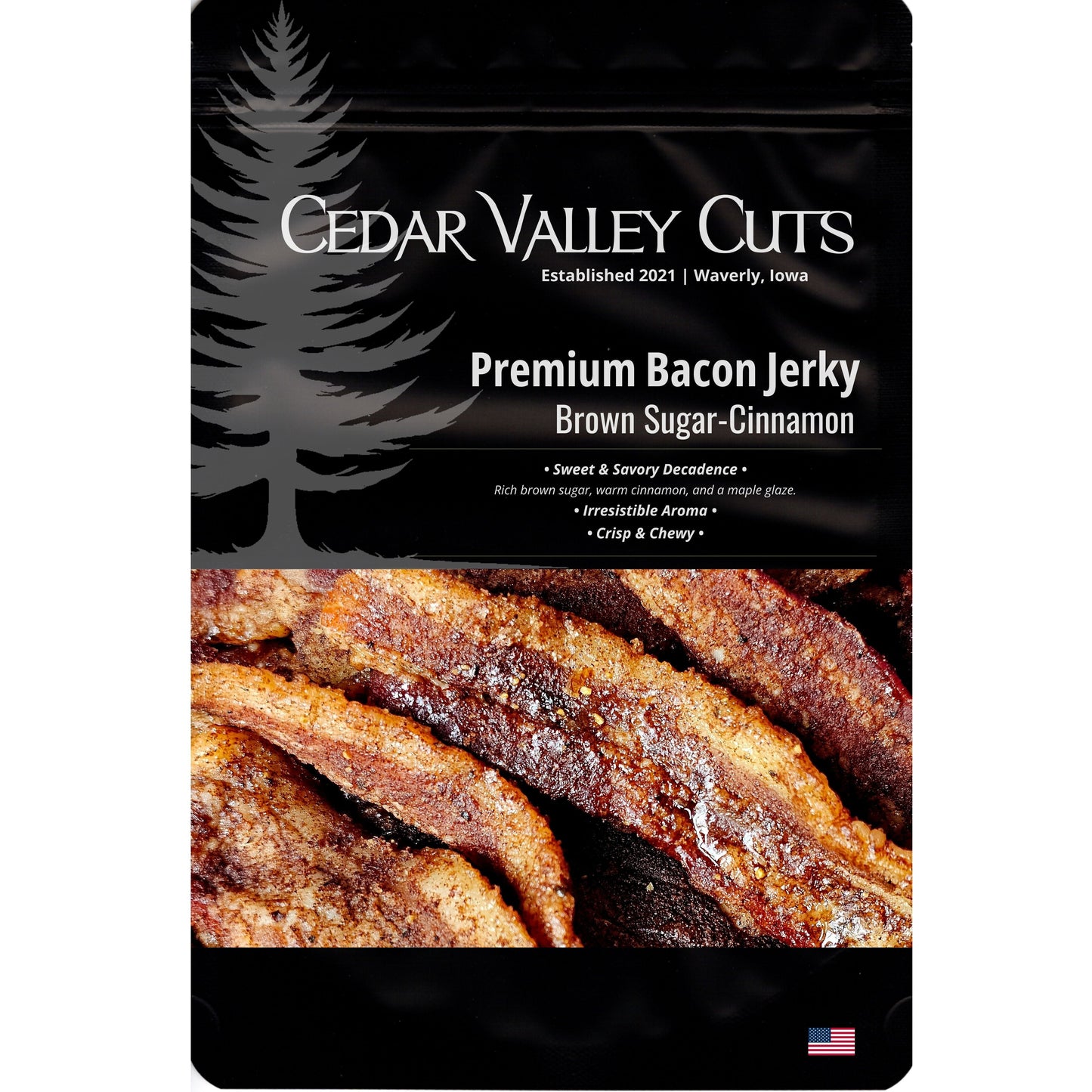 Brown Sugar-Cinnamon Premium Bacon Jerky - - Bacon Jerky