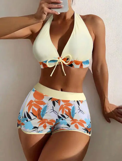 VigoBreviya Print Tied Halter Swimwear Women High Waist Print15 Extra Large