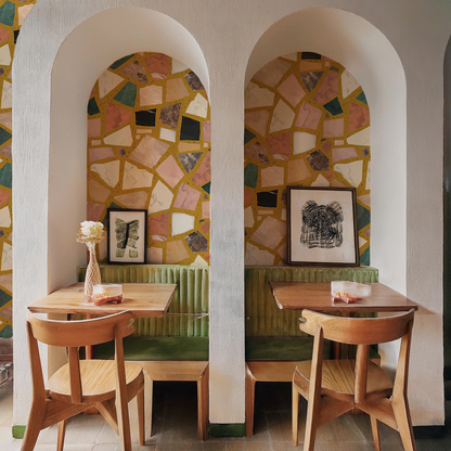 Dolce Terrazzo Wallpaper, mustard- Samantha Santana Creative- {{Product type}}