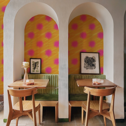 Sol Wallpaper, yellow and pink- Samantha Santana Creative- {{Product type}}