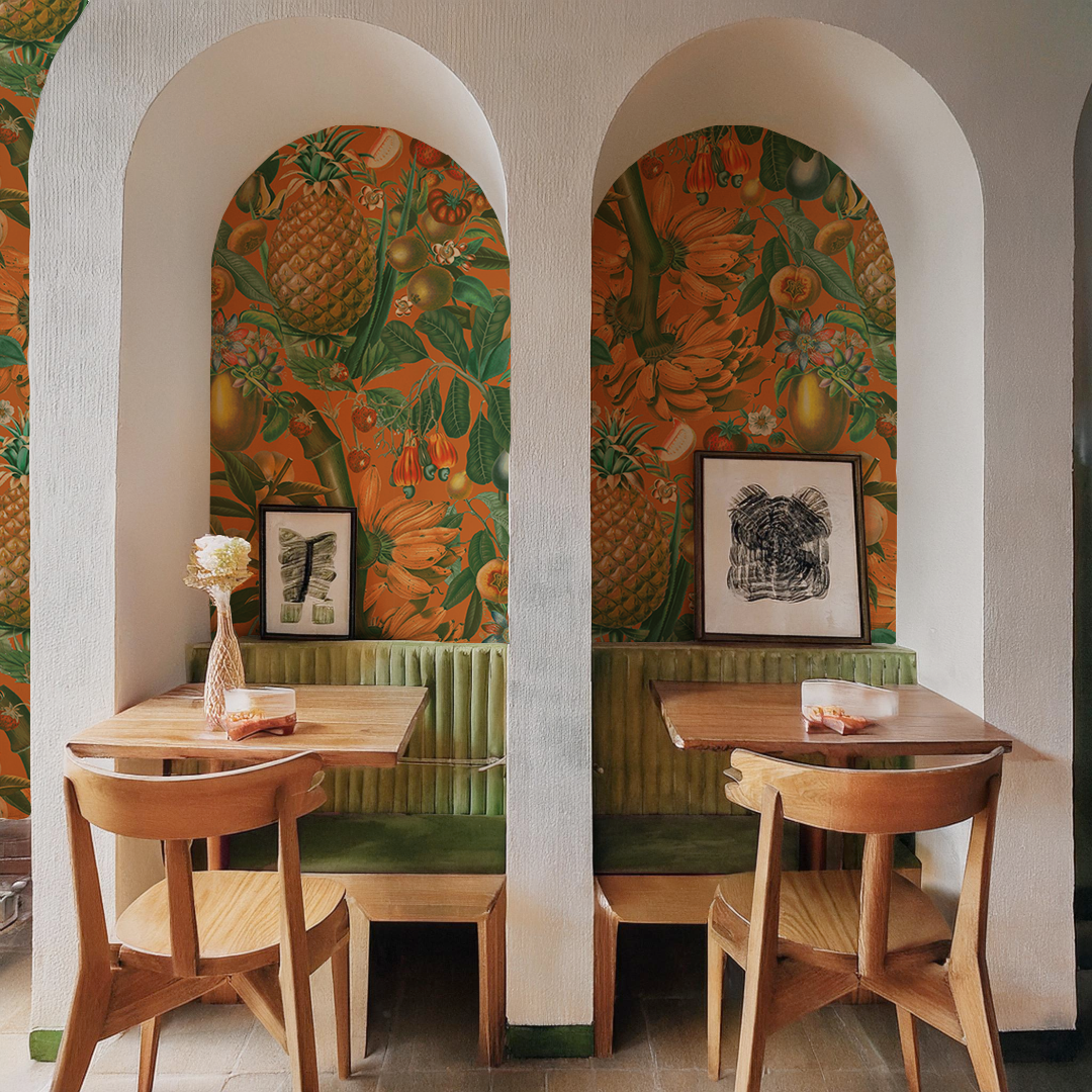 Juicy Fruit Wallpaper, orange and green- Samantha Santana Creative- {{Product type}}