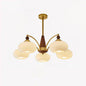 Calliope Chandelier - 5 heads: D 75cm x H 30cm D 29.5" x H 11.8" Brass & White - Chandelier