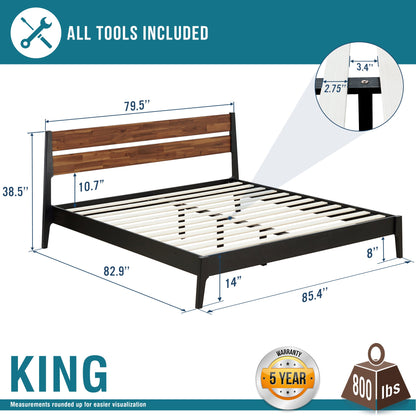 Callisto Solid Wood Bed Frame - - Bed Frame