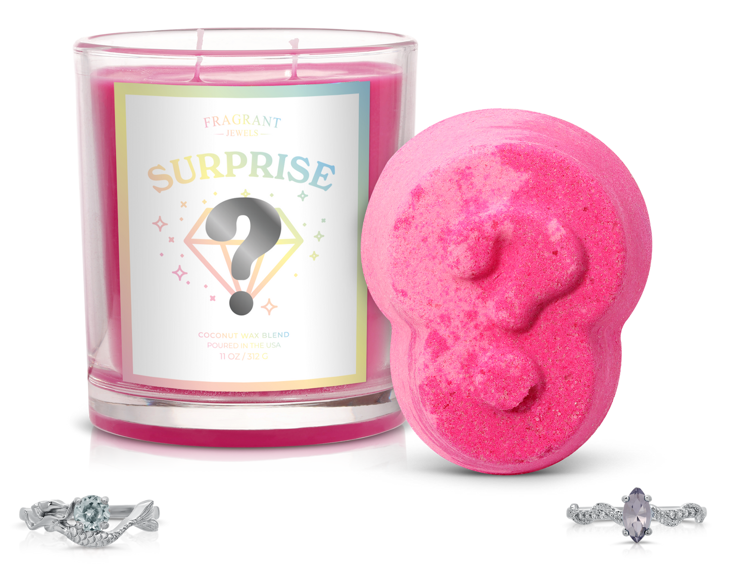 Surprise - Candle and Bath Bomb Set - - Bundle (Candle & Bath Bomb)
