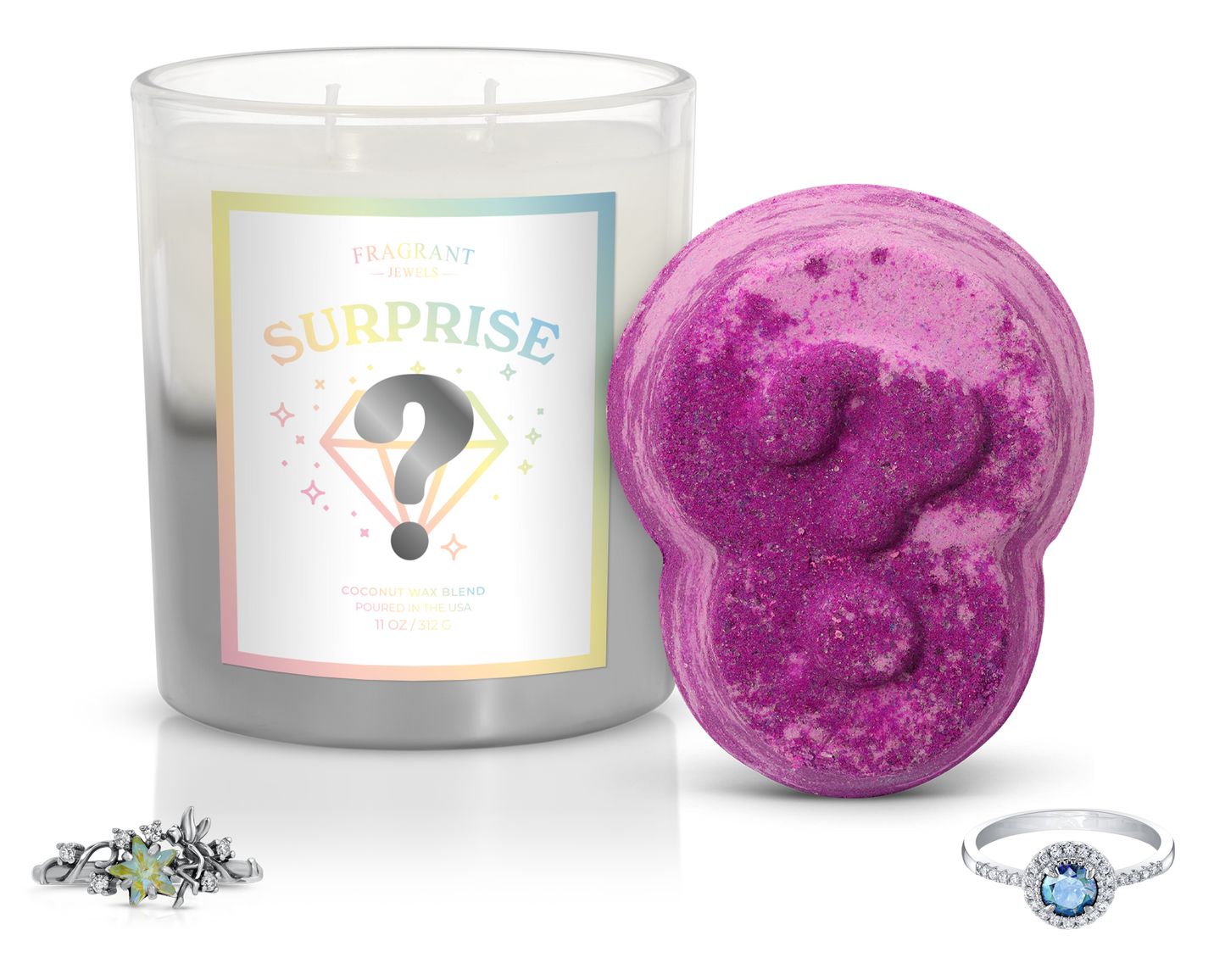 Surprise - Candle and Bath Bomb Set - - Bundle (Candle & Bath Bomb)