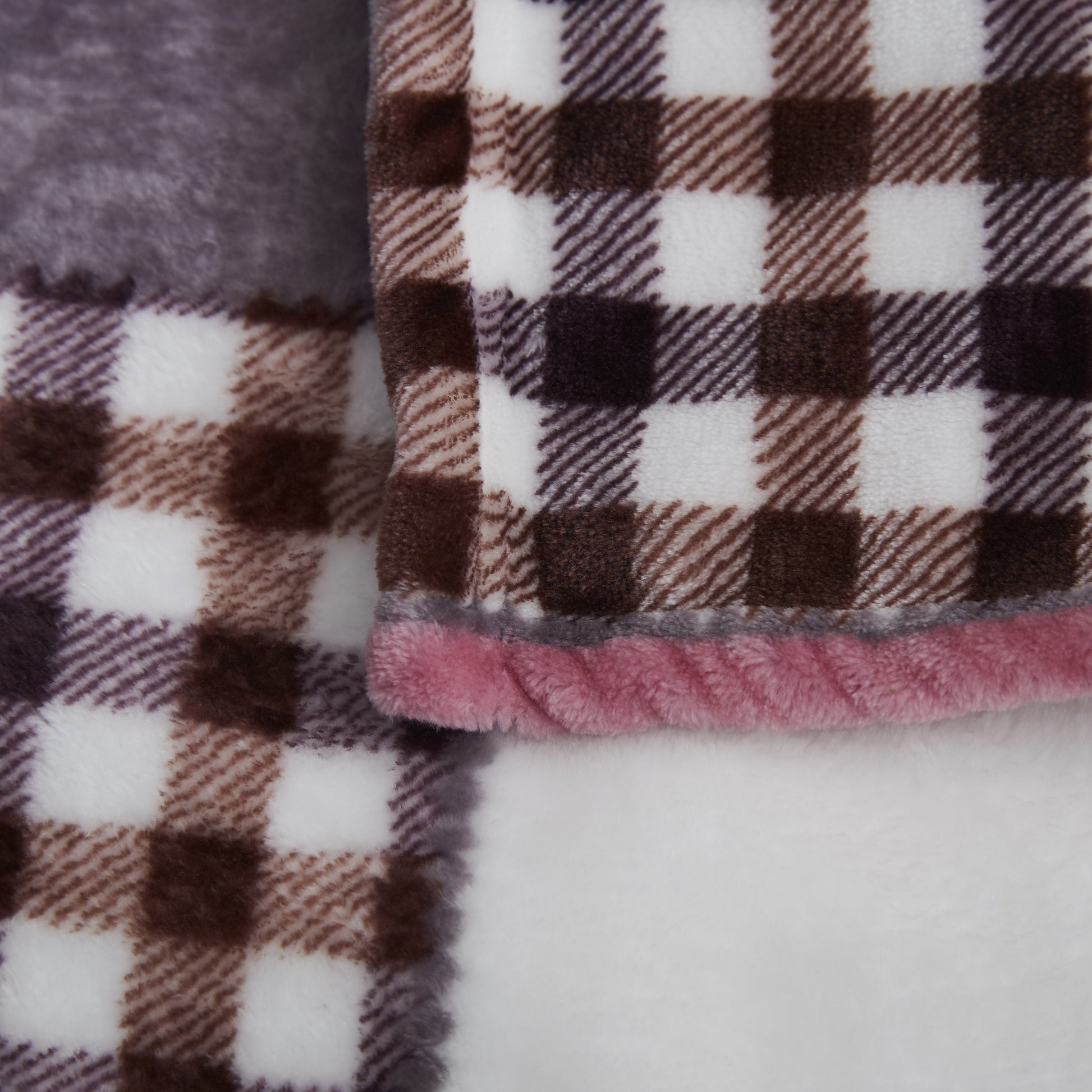 Tache Autumn Muave Purple Pink Farmhouse Super Soft Plaid Patchwork Throw Blanket (4022) - - Blanket