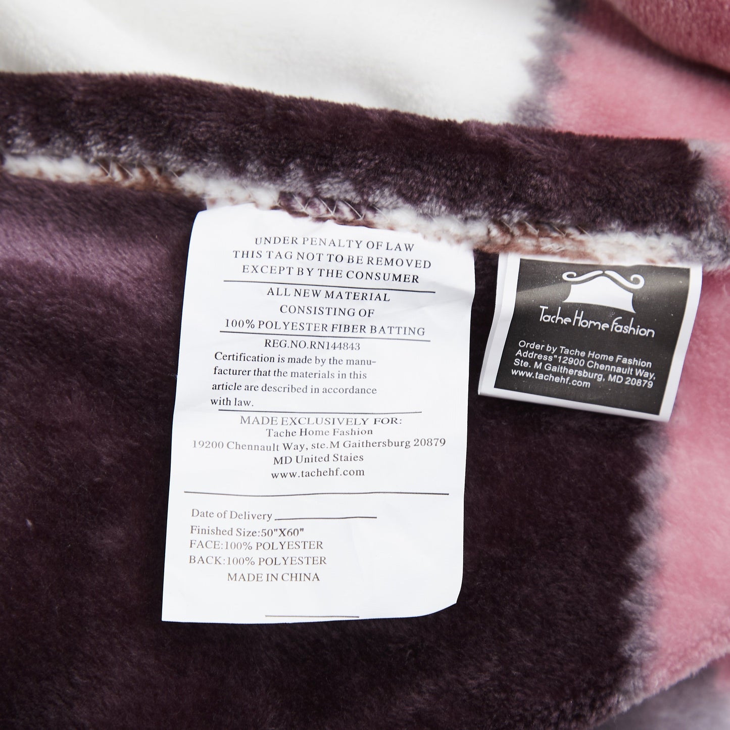 Tache Autumn Muave Purple Pink Farmhouse Super Soft Plaid Patchwork Throw Blanket (4022) - - Blanket