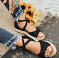 Modern BOHO Style Summer Sandals - Black 38 - sandals