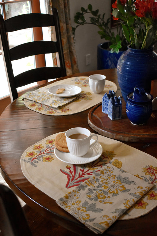 Celeste Reversible Placemats set of 2 - - Placemat