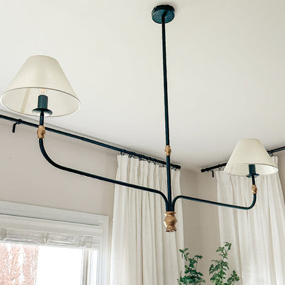 61 Inch Two Shade Linear Iron Pendant - - Sale
