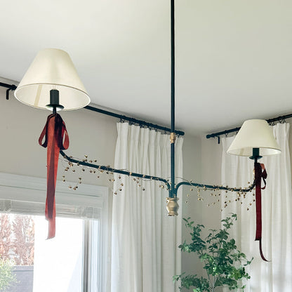 61 Inch Two Shade Linear Iron Pendant - - Sale