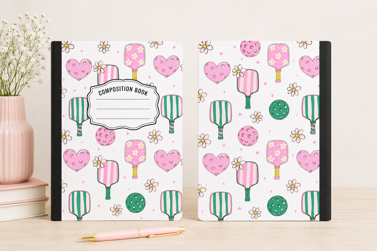 Pickleball Hardcover Composition Notebook - Composition Book - Stationary