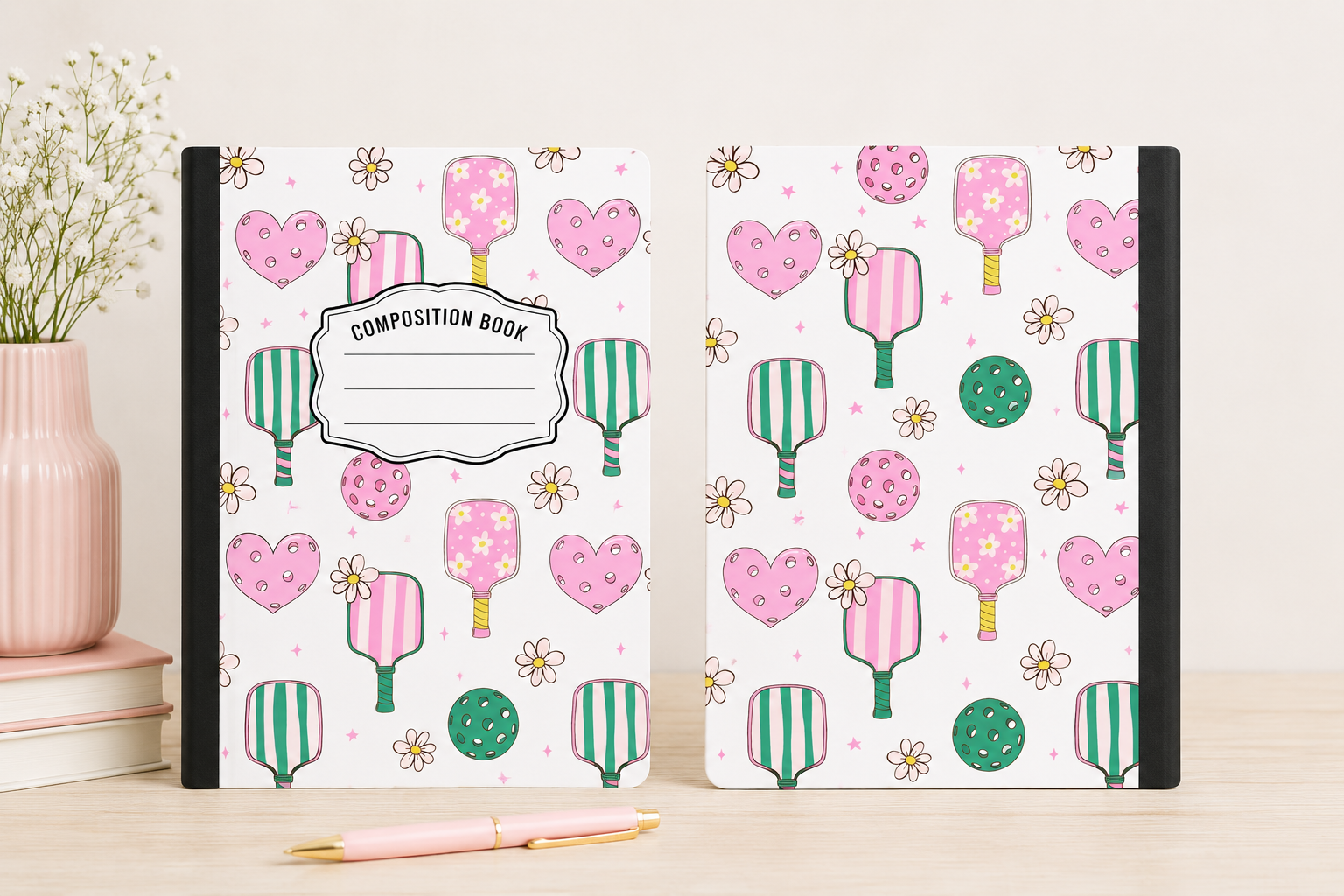 Pickleball Hardcover Composition Notebook - Composition Book - Stationary