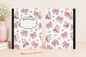 Pink Floral Bow & Pencil Hardcover Composition Notebook - Composition Notebook - Stationary