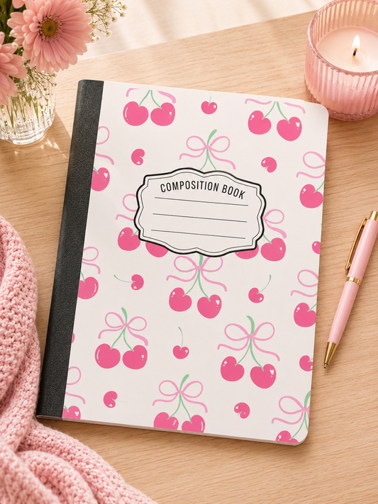 Cherrys and Bows Composition Books - - journal