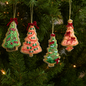 Handmade Beaded Christmas Tree Ornament with Velvet Bow - - Ornament