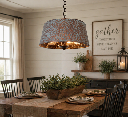 Ornate Copper Farmhouse Chandelier Lighting - - Farmhouse Lighting