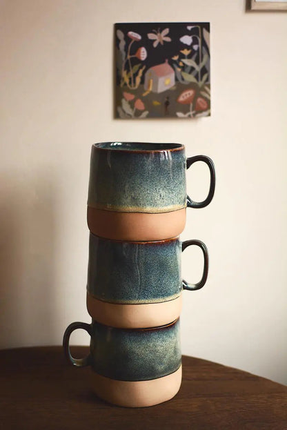 Vintage Ceramic Coffee Mug with Irregular Base - Kia Day Design