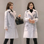 Women's Long Lambswool Coat - Korean Winter Style - Kia Day Design