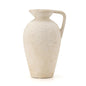 Off-White Large Ceramic Rustic Farmhouse Vase 9.25 inch Terracotta Vase with Handle - Kia Day Design