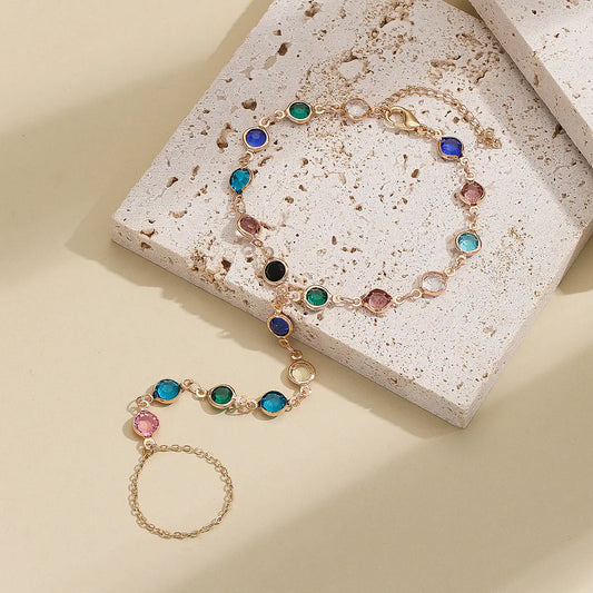 Colorful Crystal Chain Bracelet - 1 - bracelet