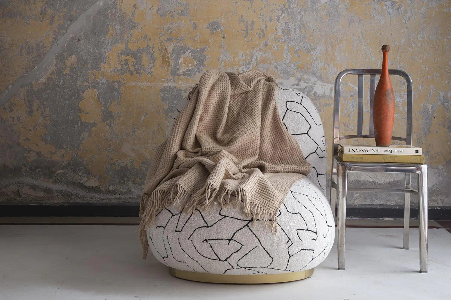 Aksu Brighton Collection Waffle TV Blanket 130x170 Beige Kia Day Design