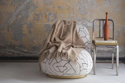 Aksu Brighton Collection Waffle TV Blanket 130x170 Beige Kia Day Design