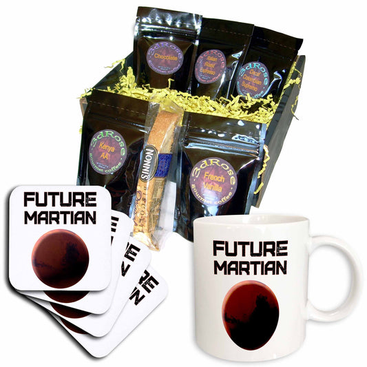 3dRose Coffee Gift Baskets - Funny Space Mars Exploration and Colonization Future - Coffee Gift Basket - Coffee Gift Basket