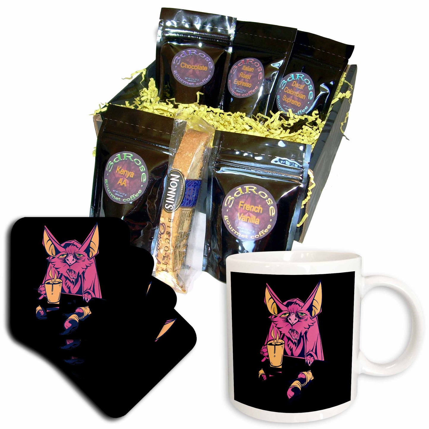 3dRose Dangerous Halloween Animal Drinks Coffee Food - Coffee Gift Baskets (cgb_325640) - Coffee Gift Basket - Coffee Gift Basket