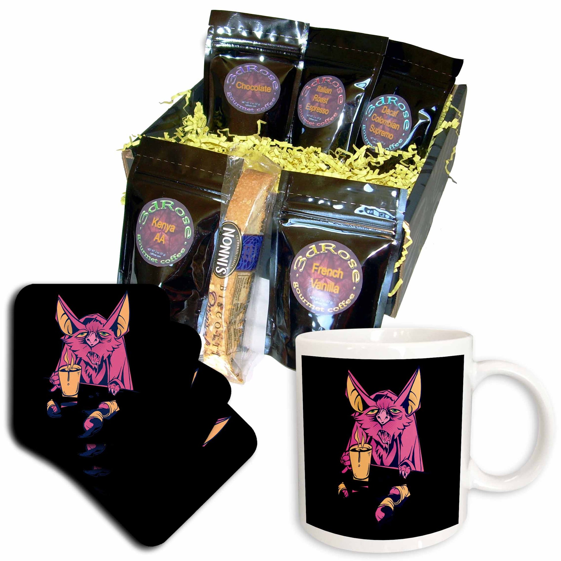 3dRose Dangerous Halloween Animal Drinks Coffee Food - Coffee Gift Baskets (cgb_325640) - Coffee Gift Basket - Coffee Gift Basket