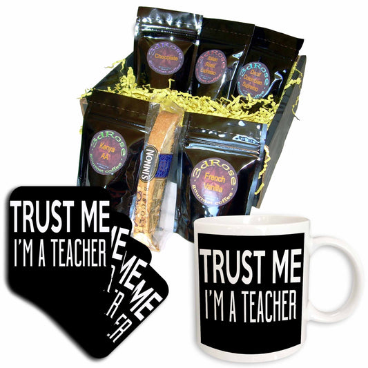 3dRose Trust Me Im A Teacher - Coffee Gift Baskets (cgb_325914) - Coffee Gift Basket - Coffee Gift Basket